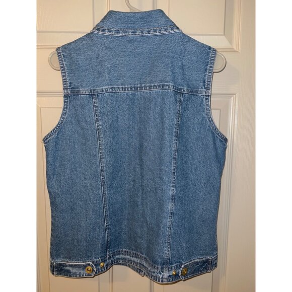 Vintage Blassport Denim Vest Size M – Utility Style, 100%‎ Cotton, Snap Button - Picture 3 of 10